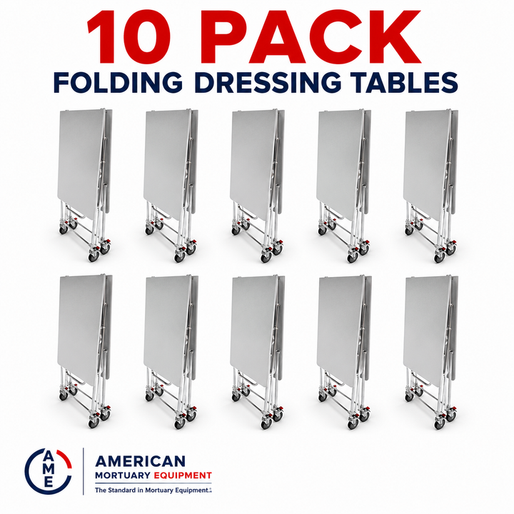 10-Pack Folding Mortuary Dressing Tables — Folding Dressing Table by American Mortuary Equipment, image 1