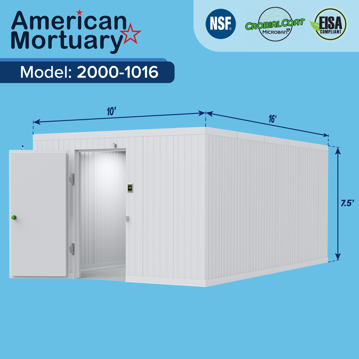 10x16 Walk-In Mortuary Cooler — Walk-In Mortuary Cooler by American Mortuary Coolers, image 9 product view 9