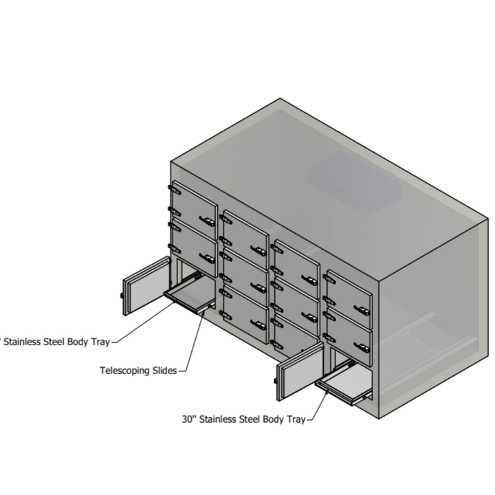 12-Body Vault Morgue Cooler — Vault Morgue Cooler by American Mortuary Coolers, image 1