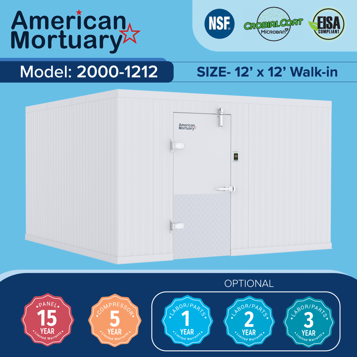 12x40 Walk-In Mortuary Cooler — Walk-In Mortuary Cooler by American Mortuary Coolers, image 2 product view 2