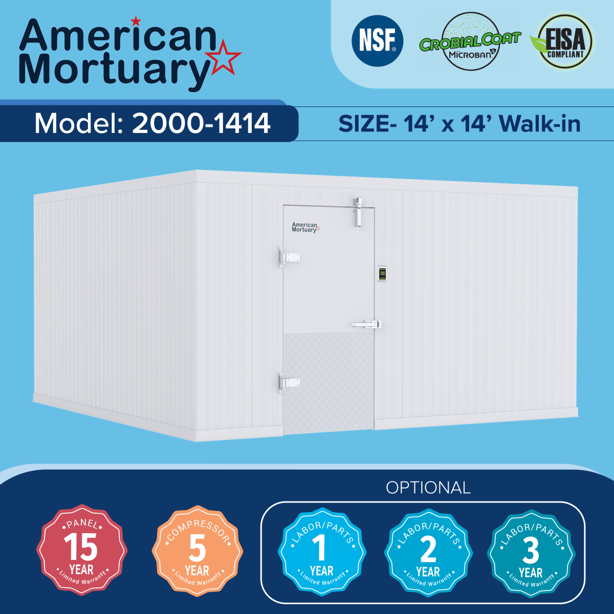 14x24 Walk-In Mortuary Cooler — Walk-In Mortuary Cooler by American Mortuary Coolers, image 3 product view 3