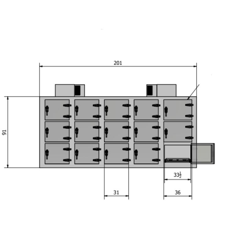 15-Body Vault Morgue Cooler — Vault Morgue Cooler by American Mortuary Coolers, image 1