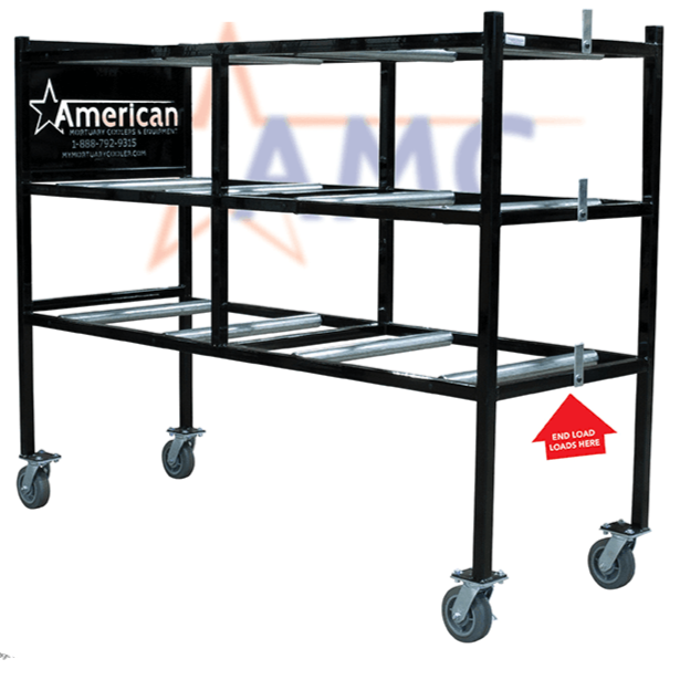 3-Tier End-Loading Mortuary Rack — Mortuary Rack by American Mortuary Equipment, image 2 product view 2