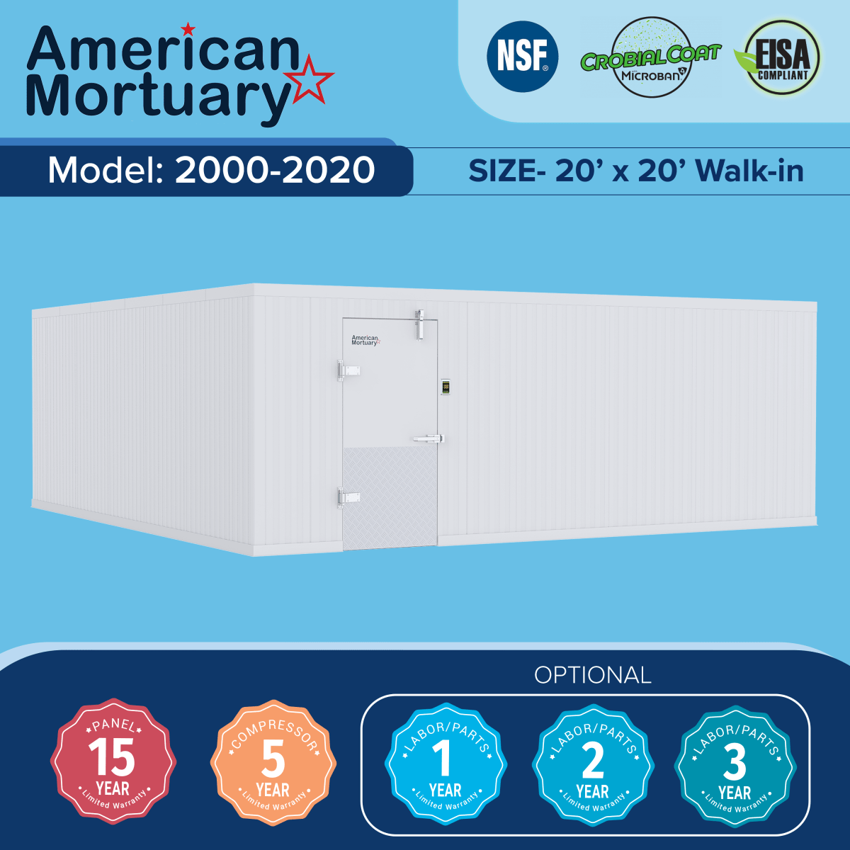 16x20 Walk-In Mortuary Cooler — Walk-In Mortuary Cooler by American Mortuary Coolers, image 1 product view 1