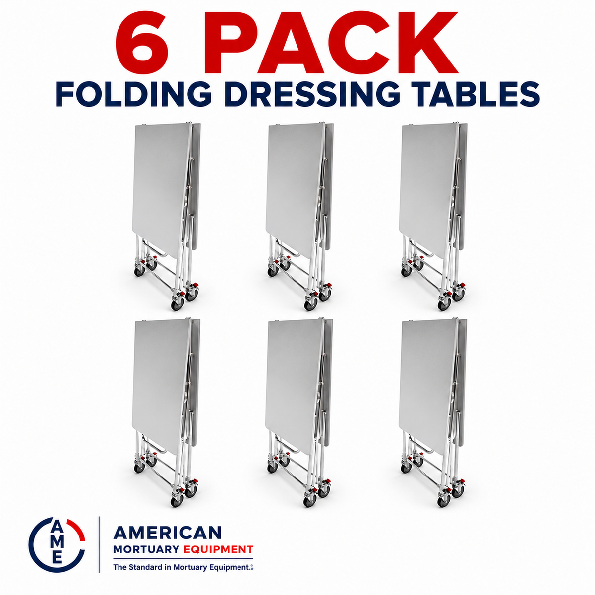 6-Pack Folding Mortuary Dressing Tables — Folding Dressing Table by American Mortuary Equipment, image 1 product view 1
