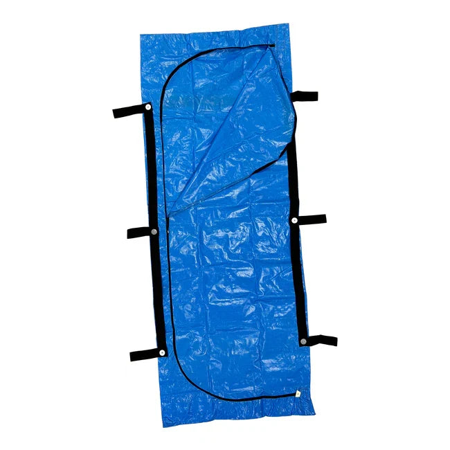 15 Mil Heavy-Duty Reinforced Body Bags – Blue Vinyl — Body Bags by American Mortuary Equipment, image 1