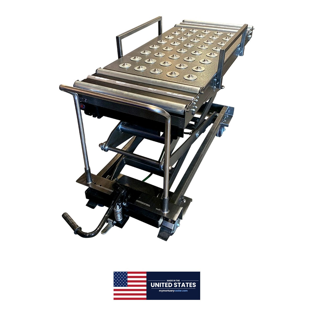 1,000 lb Hydraulic Mortuary Manual Scissor Lift — Mortuary Lift by American Mortuary Equipment, image 4 product view 4