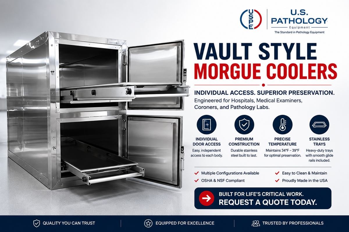 2-Body Vertical Vault Morgue Cooler — Vault Morgue Cooler by American Mortuary Coolers, image 5 product view 5