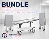 Hydraulic Embalming Table + Standard & XL Dressing Table Bundle — Embalming Table Bundle by American Mortuary Equipment, image 2 thumbnail 2