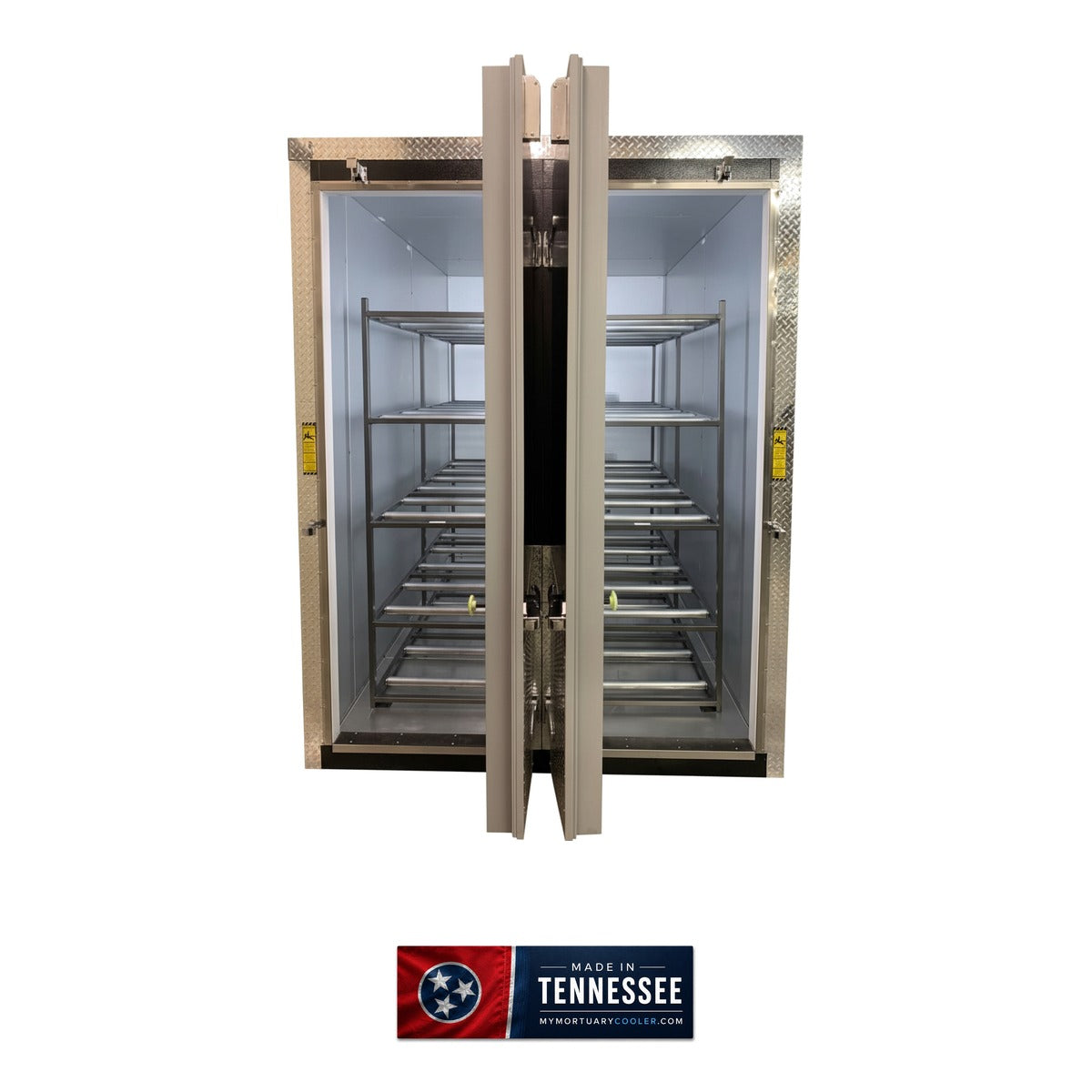 10 Body Dual-Door Mortuary Cooler — Upright Mortuary Cooler by American Mortuary Coolers, image 1 product view 1