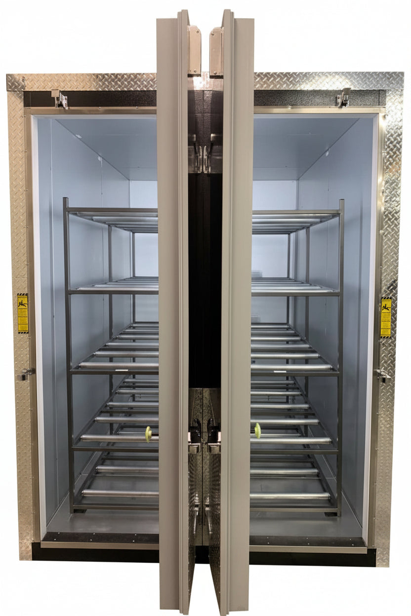 10 Body Dual-Door Mortuary Cooler — Upright Mortuary Cooler by American Mortuary Coolers, image 2 product view 2