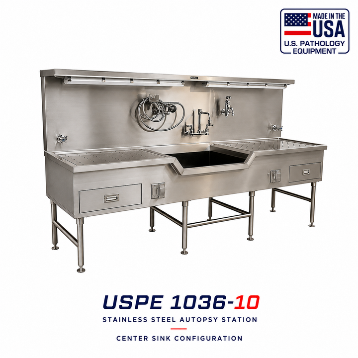 Autopsy Station with Center Sink — Autopsy Sink Station by U.S. Pathology Equipment, image 1