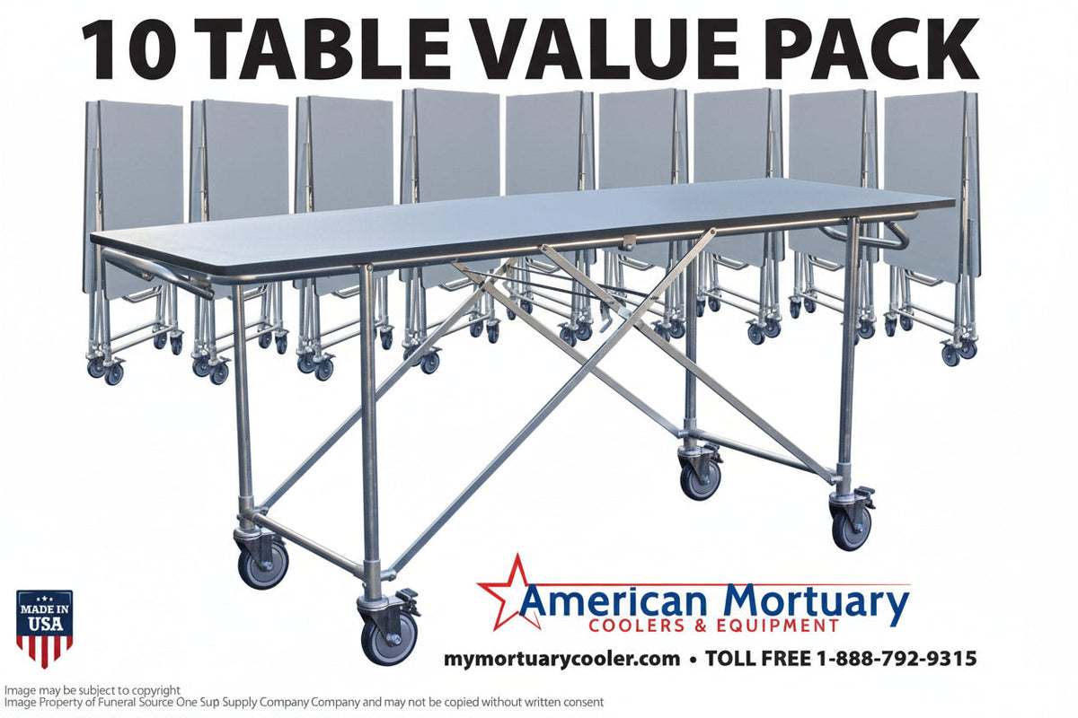 10-Pack Folding Mortuary Dressing Tables — Folding Dressing Table by American Mortuary Equipment, image 6 product view 6