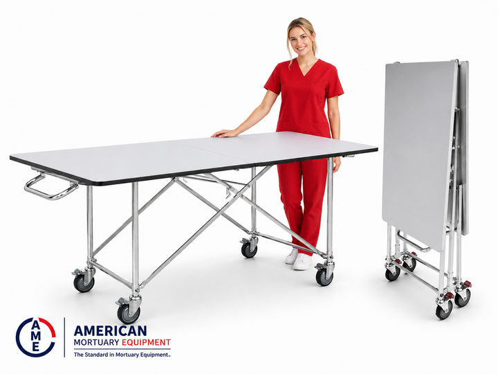 Extra Wide Folding Mortuary Dressing Table — Folding Dressing Table by American Mortuary Equipment, image 1