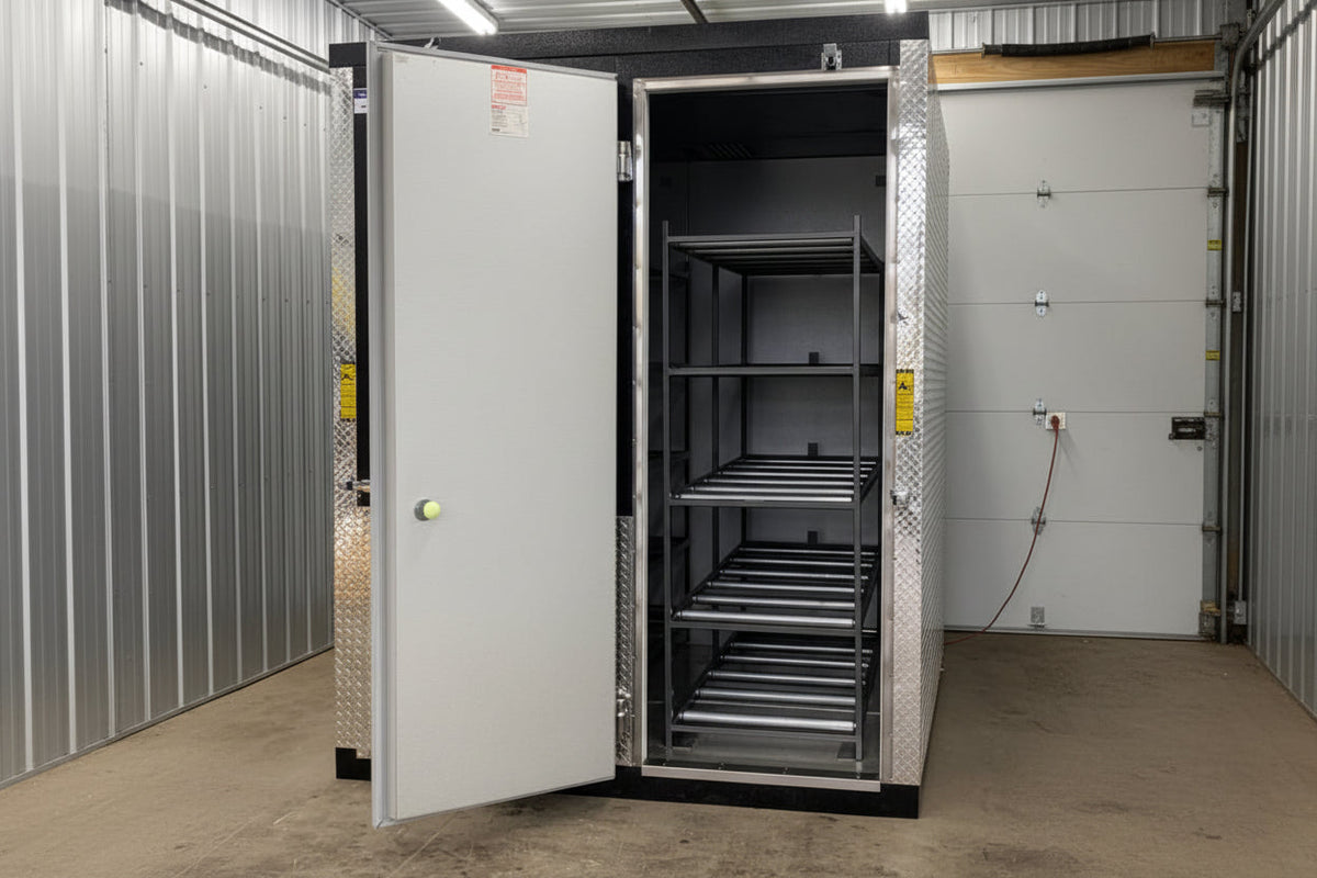 10 Body Dual-Door Mortuary Cooler — Upright Mortuary Cooler by American Mortuary Coolers, image 4 product view 4