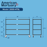 4 Tier Side-Loading Mortuary Rack — Mortuary Rack by American Mortuary Equipment, image 2 thumbnail 2