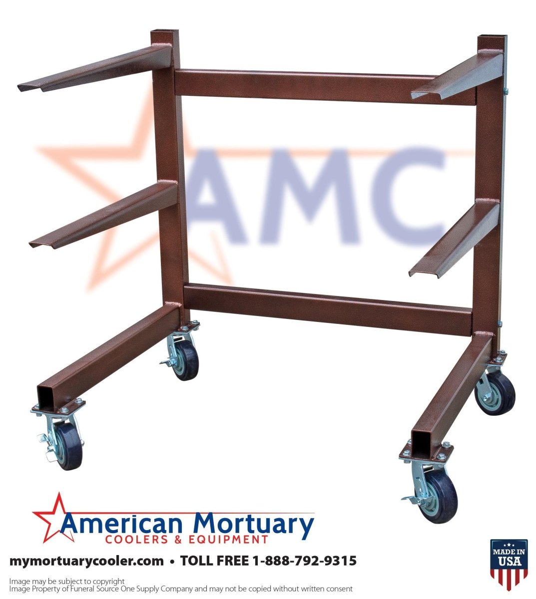 Premium 3-Tier Cantilever Mortuary Rack — Mortuary Rack by American Mortuary Coolers, image 1 product view 1