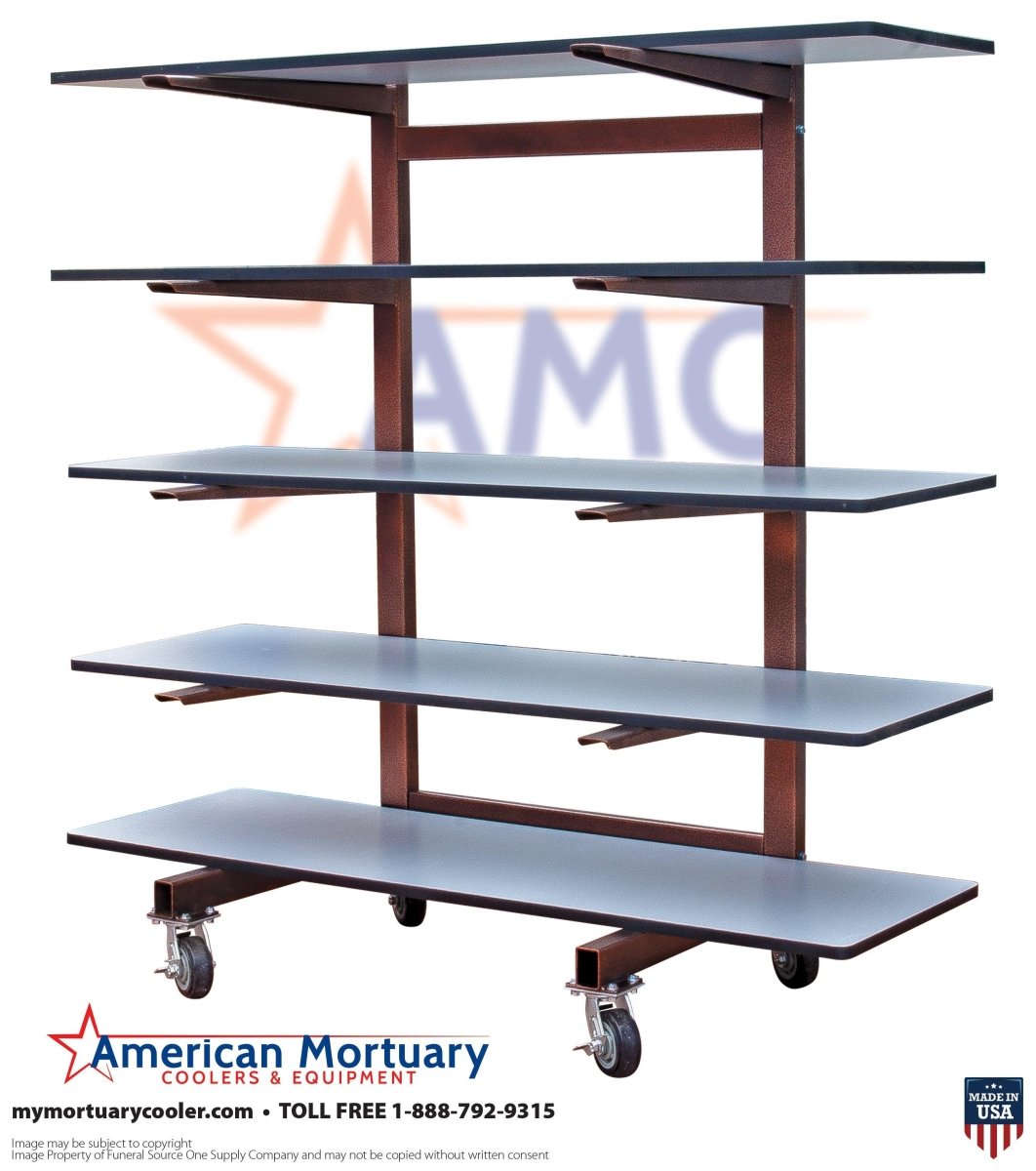 Premium 5-Tier Cantilever Mortuary Storage Rack — Mortuary Rack by American Mortuary Coolers, image 1 product view 1