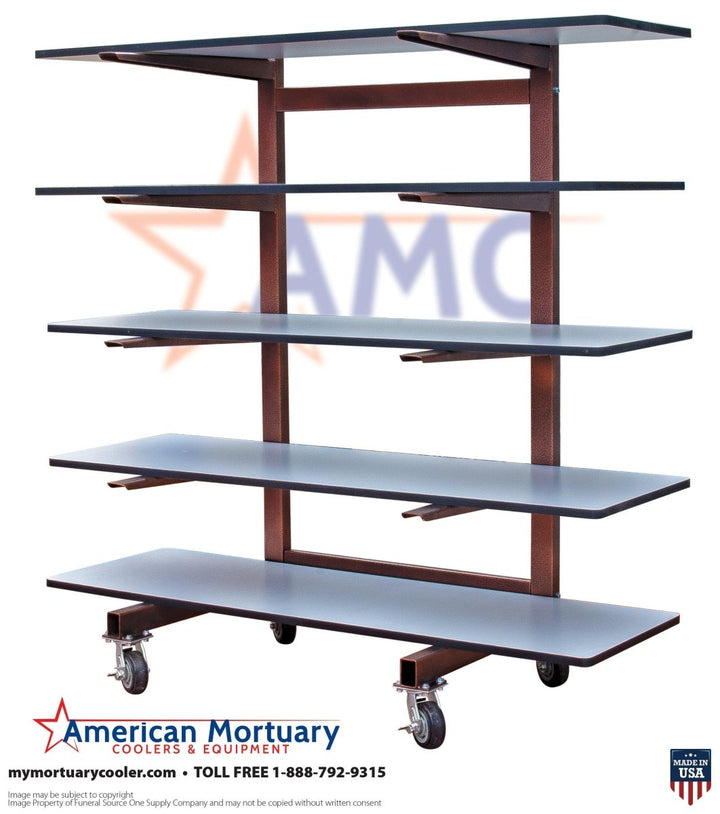 Premium 5-Tier Cantilever Mortuary Storage Rack — Mortuary Rack by American Mortuary Coolers, image 1
