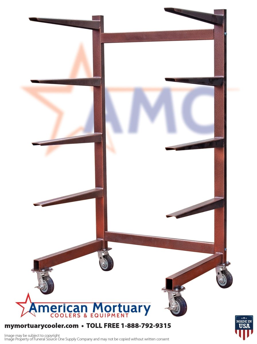 Premium 5-Tier Cantilever Mortuary Storage Rack — Mortuary Rack by American Mortuary Coolers, image 2 product view 2