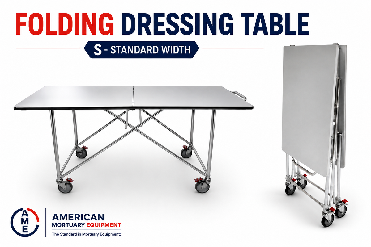 Single Folding Mortuary Dressing Table — Folding Dressing Table by American Mortuary Equipment, image 1 product view 1
