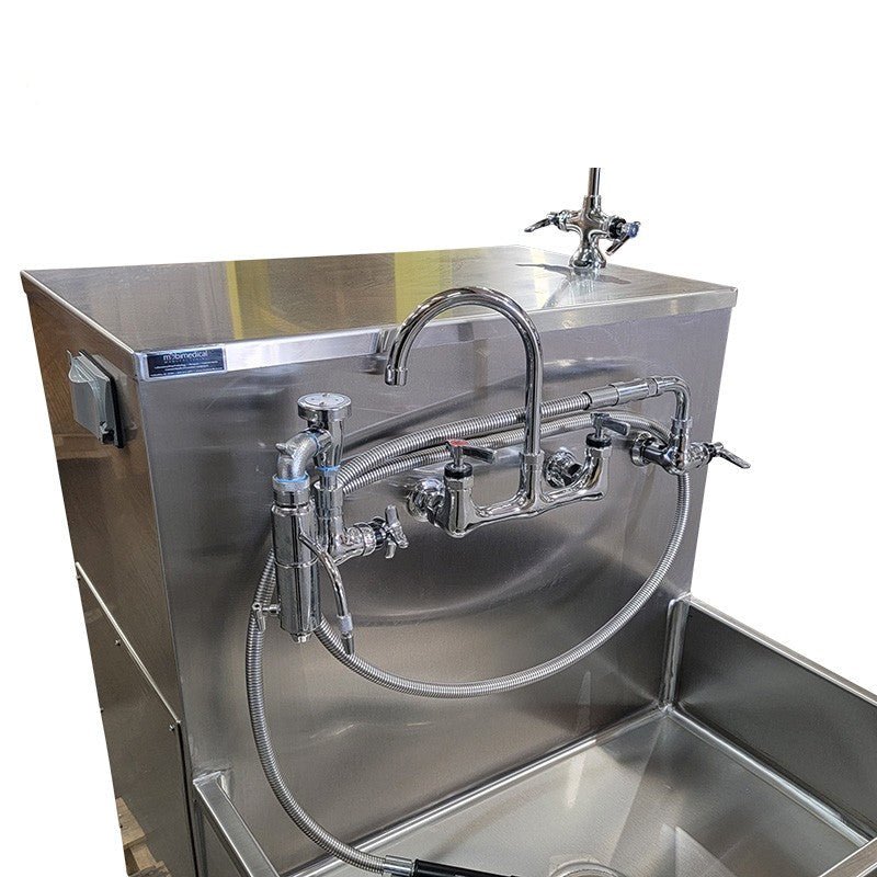 Stainless Embalming Sink Station – Model 1036-ES — Embalming Station by American Mortuary Equipment, image 8 product view 8