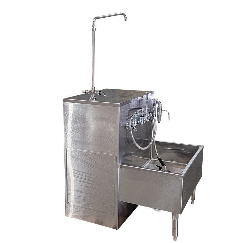 Stainless Embalming Sink Station – Model 1036-ES — Embalming Station by American Mortuary Equipment, image 3 product view 3