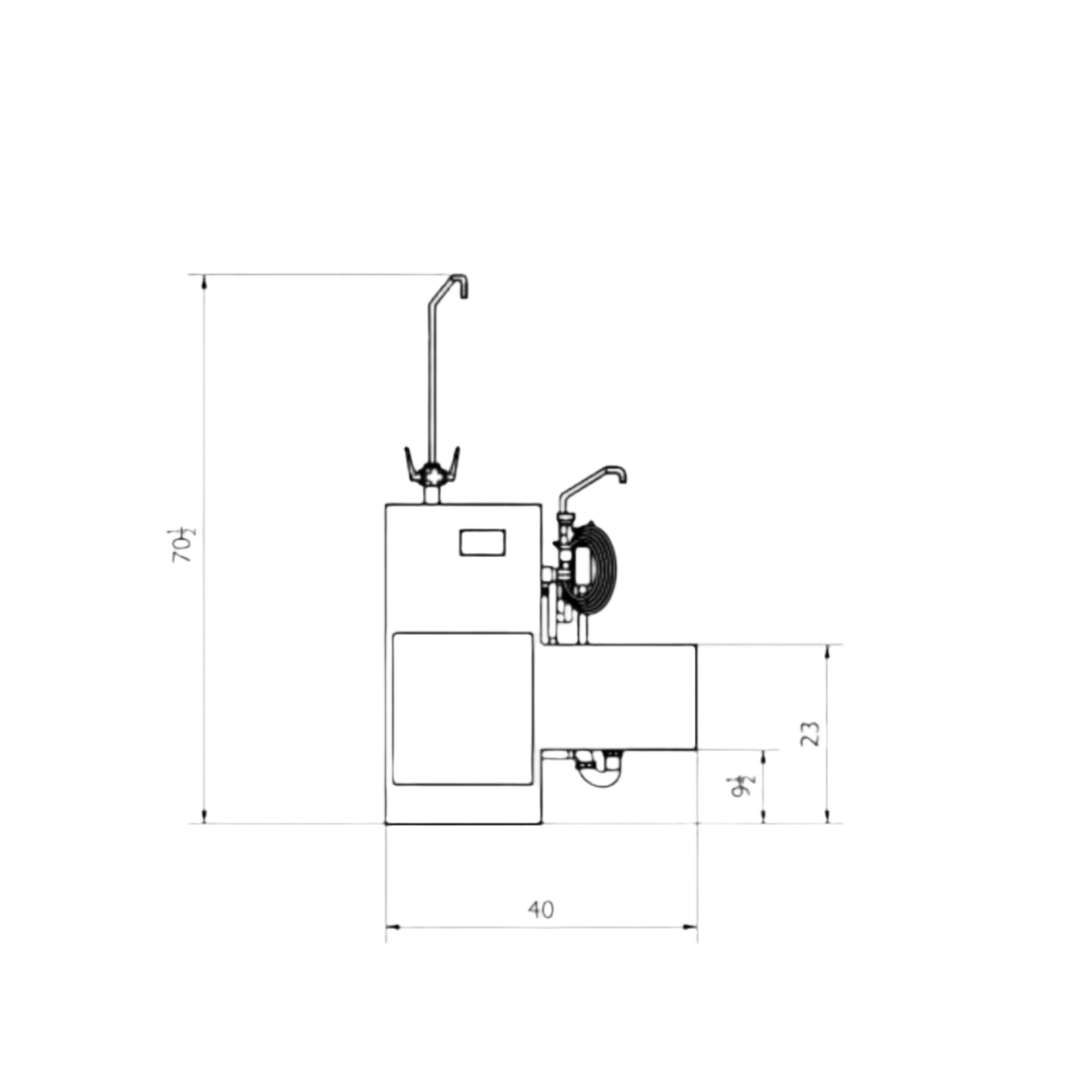 Stainless Embalming Sink Station – Model 1036-ES — Embalming Station by American Mortuary Equipment, image 5 product view 5