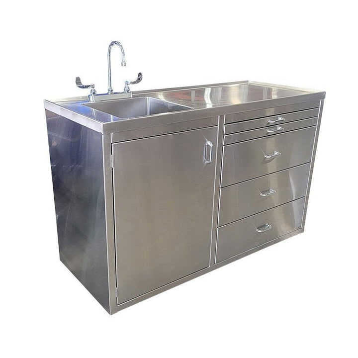 Stainless Veterinary Exam & Operating Table with Sink – 1400-VES — Veterinary Exam Equipment by American Mortuary Equipment, image 1