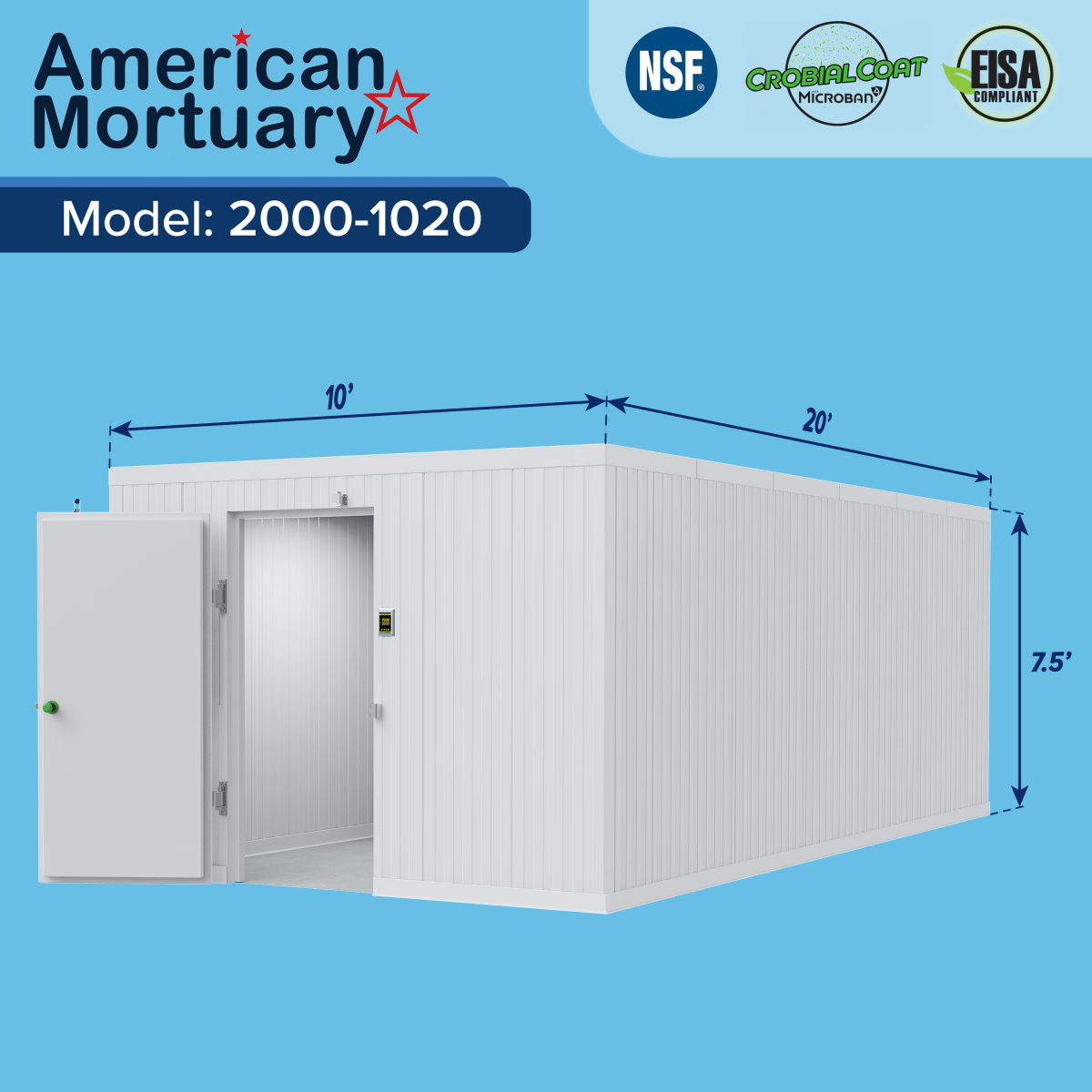 10x18 Walk-In Mortuary Cooler — Walk-In Mortuary Cooler by American Mortuary Coolers, image 4 product view 4