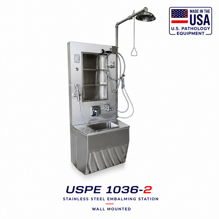 Wall Mount Embalming Service Station – Model 1036-2 — Embalming Station by American Mortuary Equipment, image 1